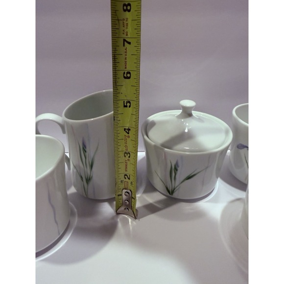 Corning Meadow Iris Creamer Sugar Set 8 Mugs Vintage USA - Picture 7 of 9